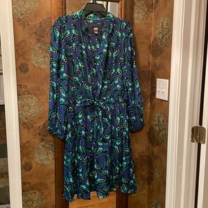 Maeve by Anthropologie dress with butterfly print.  Blue violet and green